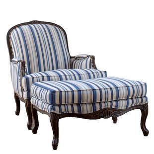 圣奇尼伊森艾伦蓝色条纹进口沙发布翻新套子垫美式美家沙发椅美克