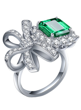 朱诺赫拉定制18k金绿钻求婚告白