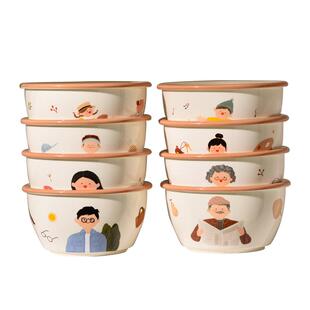 亲子碗家用2026新款一家人饭碗一人一碗卡通创意小碗陶瓷米饭碗