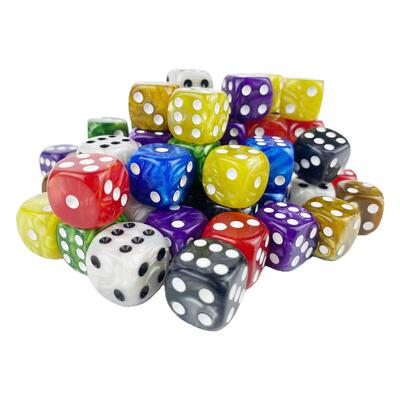 色子珍珠纹点数麻将骰子塞子彩色圆角麻将数字色子喝酒游戏道具筛