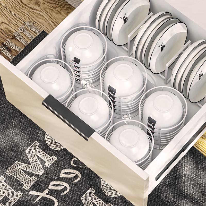 御仕家厨房家用抽屉内置碗架  倒扣式沥水碗架收纳神器晾放叠加碗