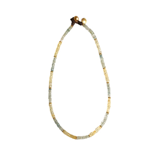 法国Bohemian Rhapsodie 天然半宝石萤石项链镀金碧玺复古锁骨链