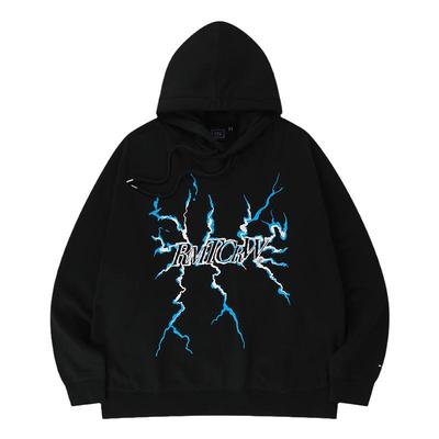 ROMANTICCROWN秋冬新款连帽套头宽松落肩涂鸦摇滚卫衣男女同款