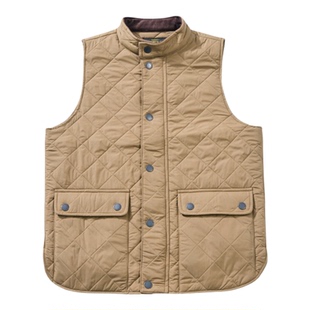 美式复古小贝同款灯芯绒领厚款加棉绗缝马甲菱格夹棉户外立领马甲