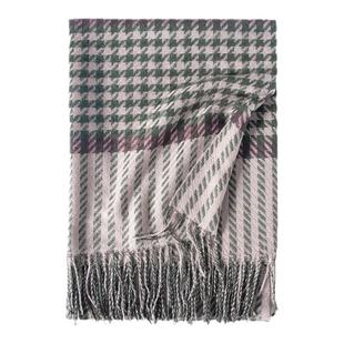 德清丝悦2026新款千鸟格仿羊绒围巾欧美街头流苏格子围巾女冬保暖