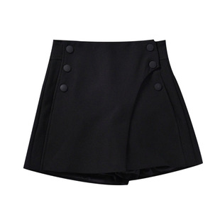 秋冬新款黑色裙裤女显瘦超高腰休闲裤高腰短裤裙裤裤裙 M