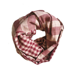 日系怀旧风格子条纹双面全棉围巾 文艺空调防风护颈纯棉围巾披肩