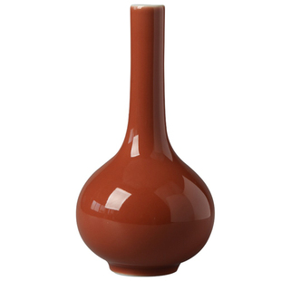 【晓春】禅意原矿颜色釉小胆瓶霁青小花瓶朱砂红花器翡翠绿玉净瓶