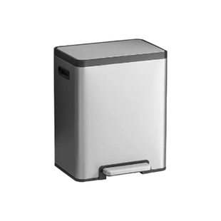 科勒20L脚踏式垃圾桶家用厨房砂光防指纹缓降带黑色内桶31728T-ST