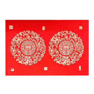 加厚空白手写横批书法万年红对联红纸四字二字大横批春联纸百福图