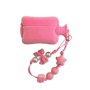 粉色暖水袋苹果airpodspro3代耳机保护壳适用于airpods4植绒粉萌创意硅胶壳airpodspro第二代少女心软壳ipods