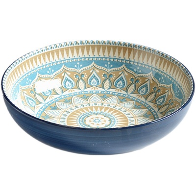 10英寸大汤碗釉下彩陶瓷波西米亚