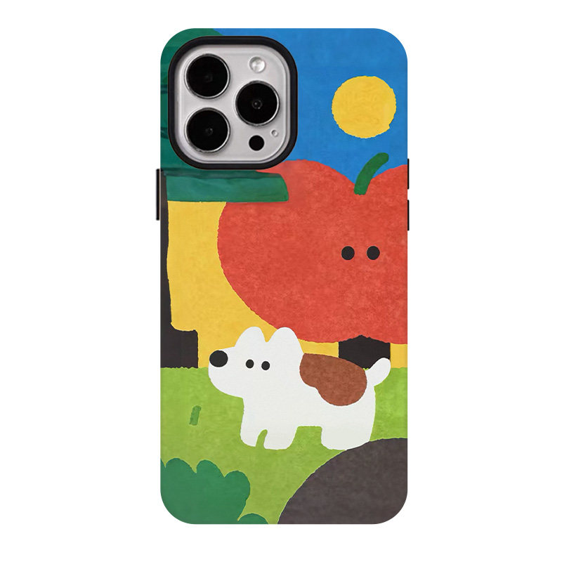 苹果小狗适用苹果17promax手机壳iphone16pro菲林磁吸支架个性华为P80小米15小众vivo防摔保护壳oppo高级配色