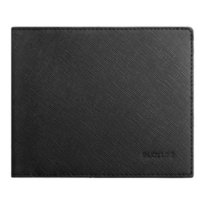 INJOYLIFE十字纹双折真皮钱包男