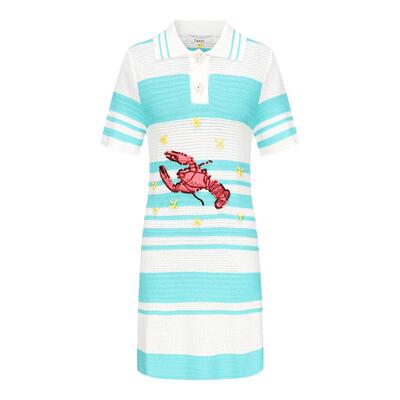 tanni宽松休闲Polo风针织连衣裙