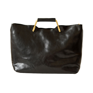 荣轻复古牛皮大托特包植鞣皮金属手提包宽肩带通勤电脑单肩包通用