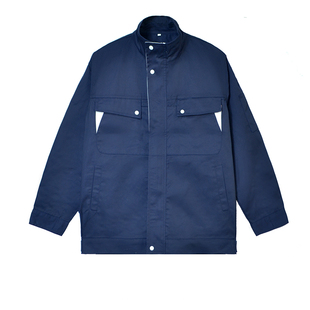 春秋季节纯棉反光条工作服长袖全棉劳保服男薄工地保洁物业可定制