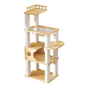 宠贝亚全实木大型豪华不占地猫爬架子猫窝猫树一体太空舱猫塔家用