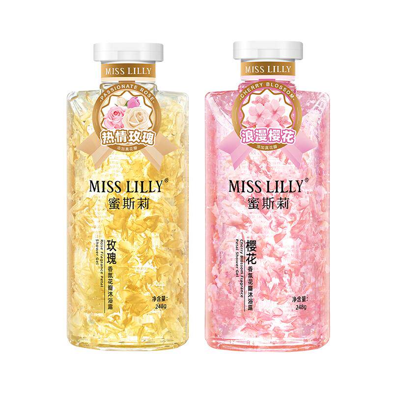 misslilly蜜斯莉香氛花瓣沐浴露樱花玫瑰沐浴乳泡沫花香持久留香