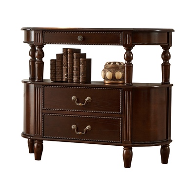 美式全实木入户玄关柜过道靠墙玄关端景台欧式客厅玄关桌储物柜