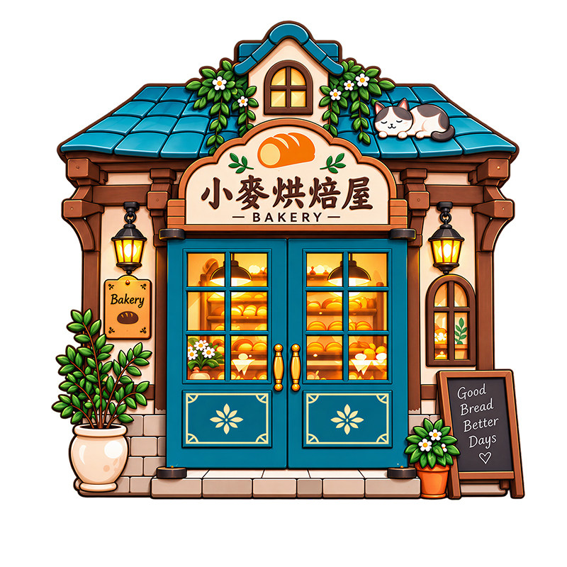 木质开门冰箱贴定制个性装饰磁贴
