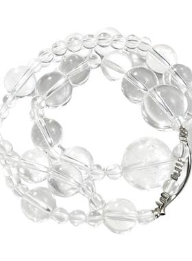 天然高级轻奢白水晶多圈手链