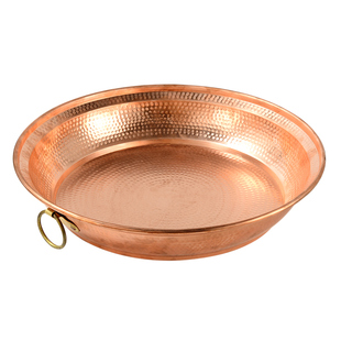 藏村红铜火供盘锤纹款大号烟供盘烟供盆多功能香薰炉家用熏香盘