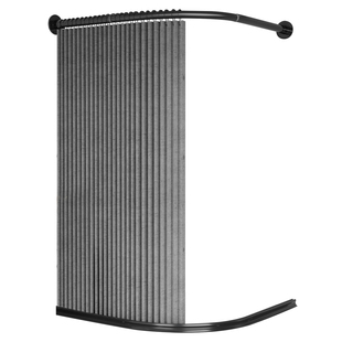 弧形浴帘套装免打孔浴室干湿分离加厚隔断帘子折叠磁性浴帘防水布