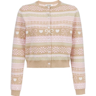 Vero Moda针织衫女2025冬季新款含桑蚕丝绵羊毛钩花开衫325424035