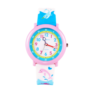 名瑞儿童手表男孩可爱印花涂鸦指针表防水防摔小学生女孩男童电子
