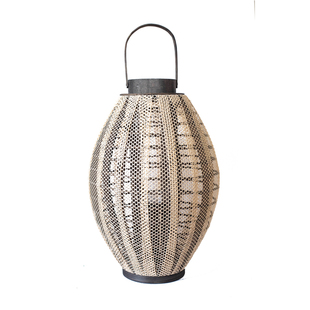 JK慕 北欧落地木质布面风灯烛台灯笼 民宿酒店店面庭院花园装饰品