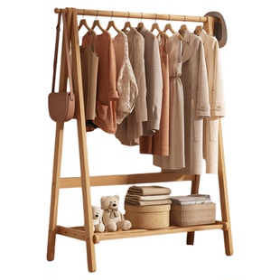 落地挂衣架卧室挂衣服的架子床尾晚上放衣服置物架房间次净衣架