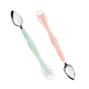 busybear刮苹果香蕉泥勺子宝宝婴幼儿童辅食餐具硅胶软勺挖水果泥