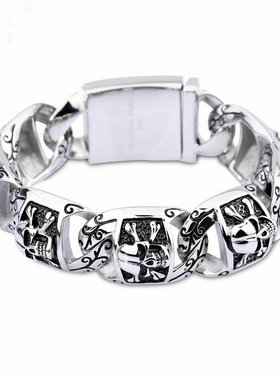 不褪色男不锈钢欧美手链摇滚朋克