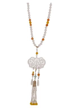 「云梦若」古风明制压襟璎珞项链新中式背云长流苏马面裙汉服配饰