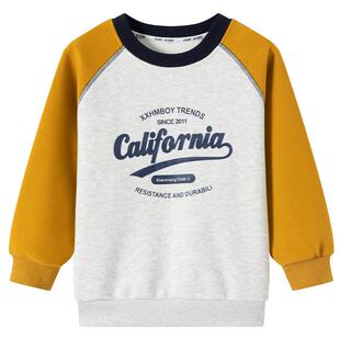 小象汉姆男童男童卫衣儿童冬装2026新款长袖加绒款中大童男孩上衣