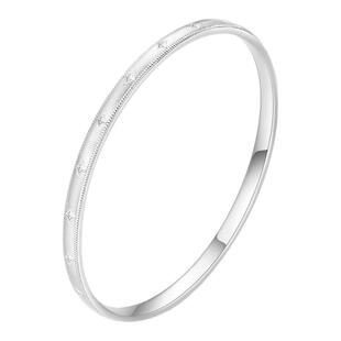 周大生璀璨拾光手镯S990纯银送妈妈开口实心镯生日礼物送女友