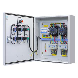 二路电机风机控制箱启停三组水泵配电柜一控二缺相保护箱11-22KW