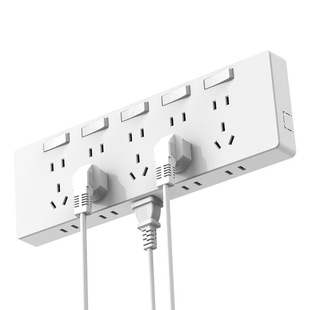 86型明装扩展插座多功能转换器35孔厨房拓展带开关多孔接线板插排