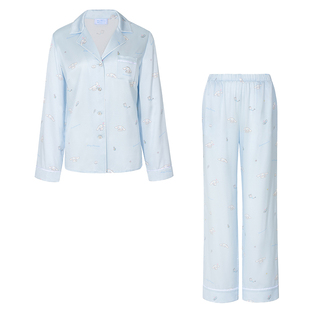 SILKY MIRACLEx Cinnamoroll玉桂狗联名真丝睡衣蓝色大耳狗家居服