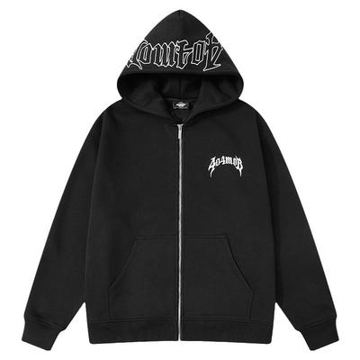 404MOB加绒爪痕刺绣连帽开衫卫衣