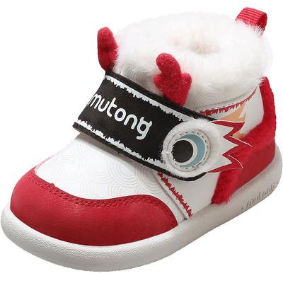牧童中国红新年冬季保暖步前鞋