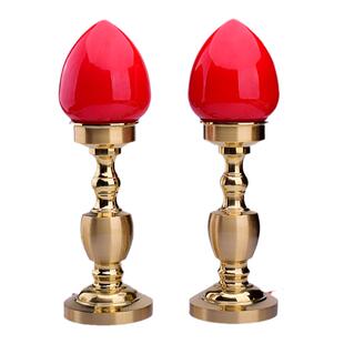 佛具大头波灯黄铜供佛插电供灯长明灯供佛用品贡灯寺庙家烛台包邮