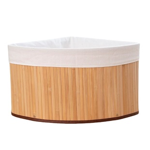 扇形竹编收纳筐圆桶弧形壁橱收纳篮杂物零食墙角洗衣收纳整理盒