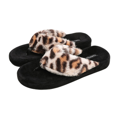 感棉女秋冬毛绒夹脚防滑居家拖鞋