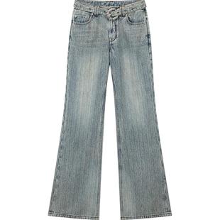 UOOYAA/乌丫2025秋季新款复古低腰微喇牛仔裤