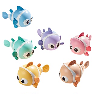 婴儿发条玩具上链上弦会动会跑的小丑鱼儿童宝宝0-1岁3学爬摇摆鱼