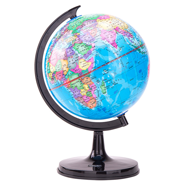 得力地球仪3033高清教学版20cm中号书房办公桌摆件中学生用地球仪