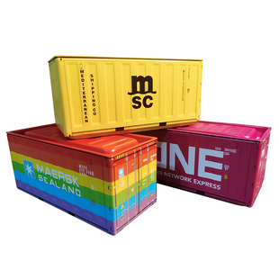 迷你集装箱小铁皮盒做旧微缩模型场景道具创意摆件收纳盲盒萌粒盒