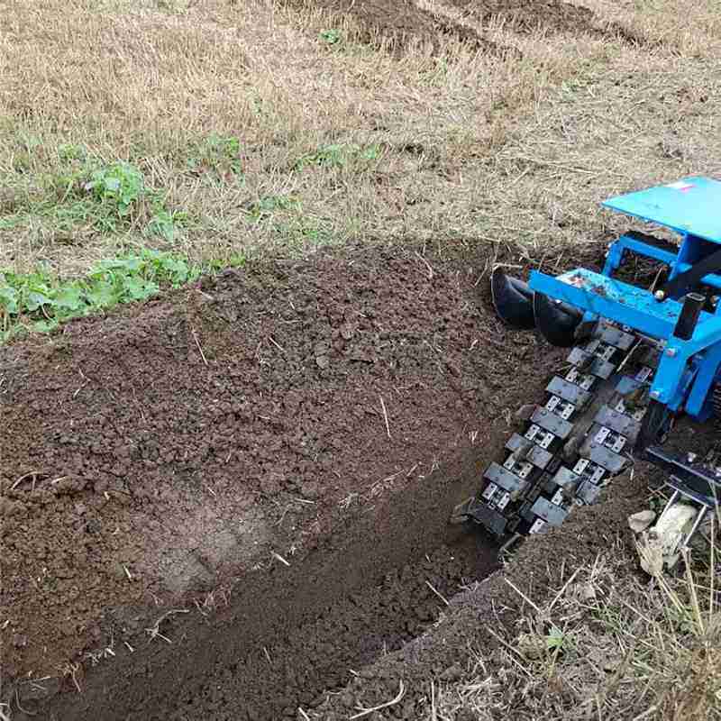 厂家供应小型手扶式链条开沟机工程管道开槽机柴油手扶式挖槽机